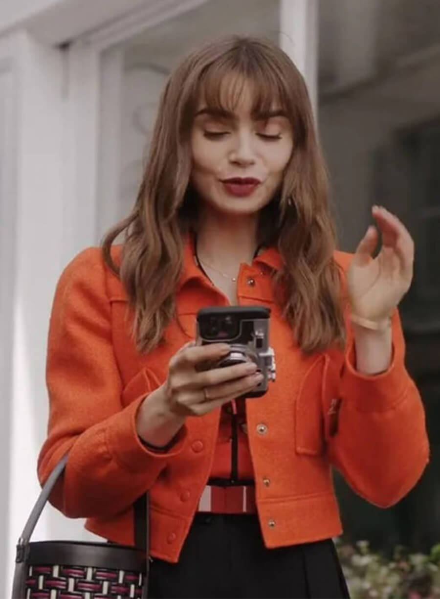 Emily in Paris S03 Lily Collins Emily Orange Jacket