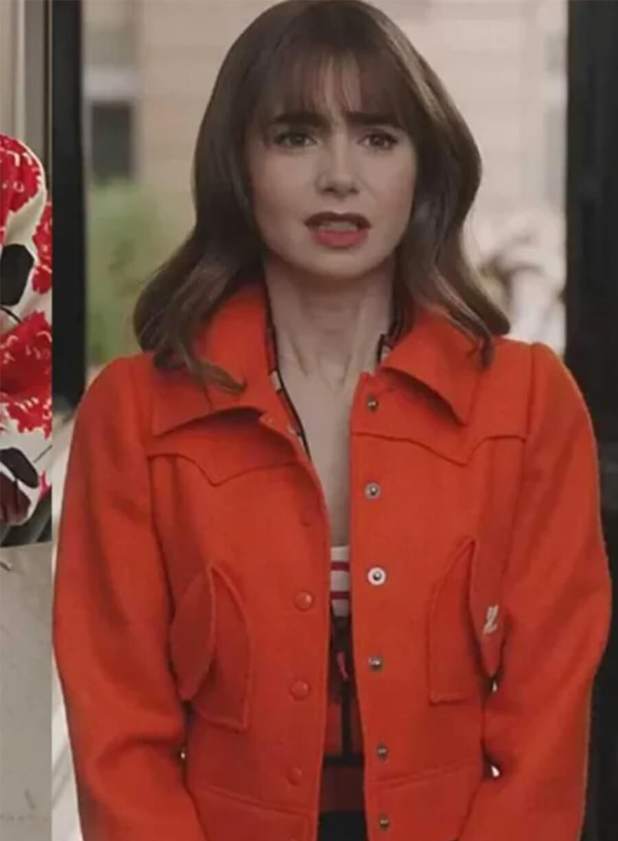 Emily in Paris S03 Lily Collins Emily Orange Jacket