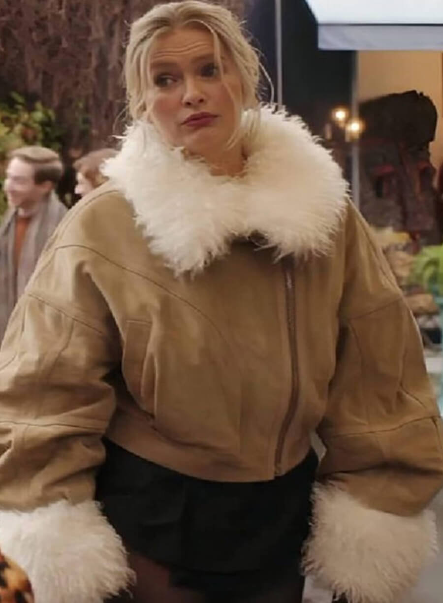 Emily In Paris S04 Camille Fur Shearling Brown Jacket