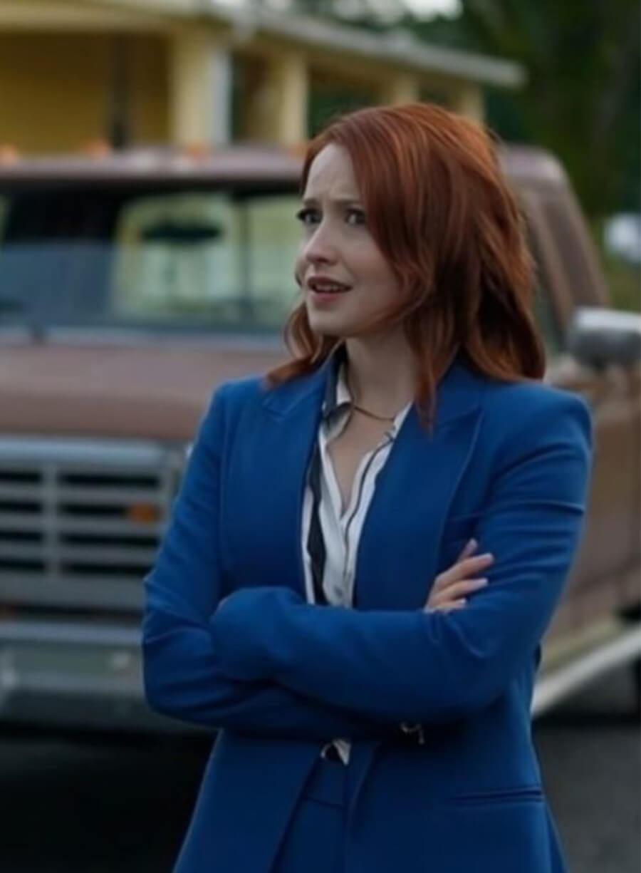 Emily Tennant The Wish Swap 2025 Casey Blue Blazer