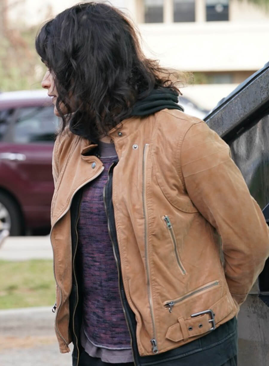 Eve Harlow The Rookie Bianca Windle Brown Leather Jacket 