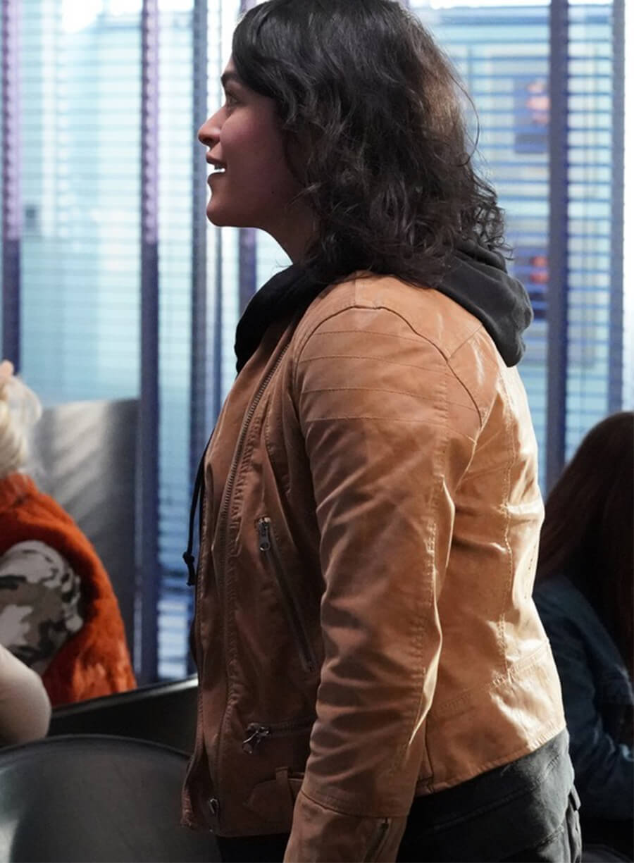 Eve Harlow The Rookie Bianca Windle Brown Leather Jacket 