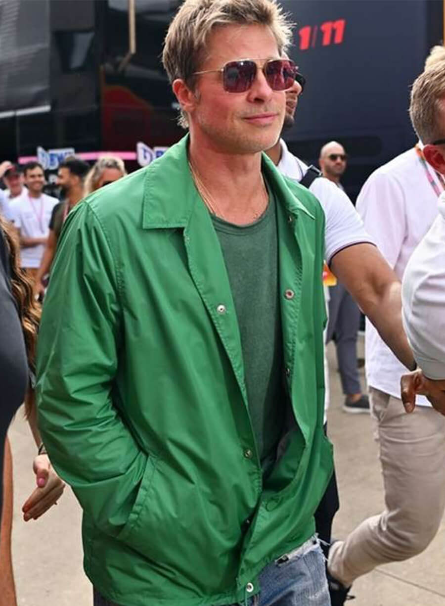 F1 Movie Brad Pitt Sonny Hayes Green Jacket