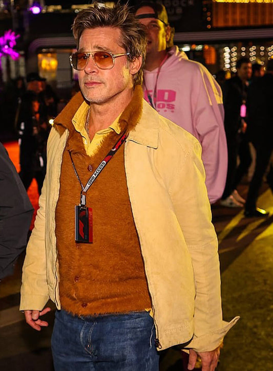 F1 Movie Premiere Brad Pitt Yellow Cotton Jacket