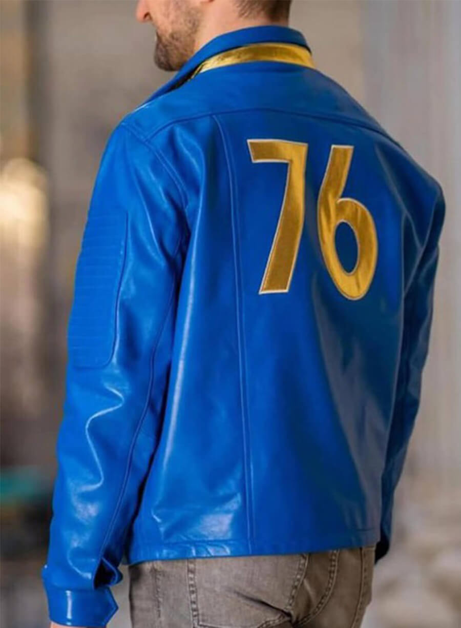 Fallout 76 Blue Leather Jacket Costume 