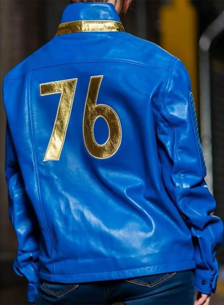 Fallout 76 Blue Leather Jacket Costume 