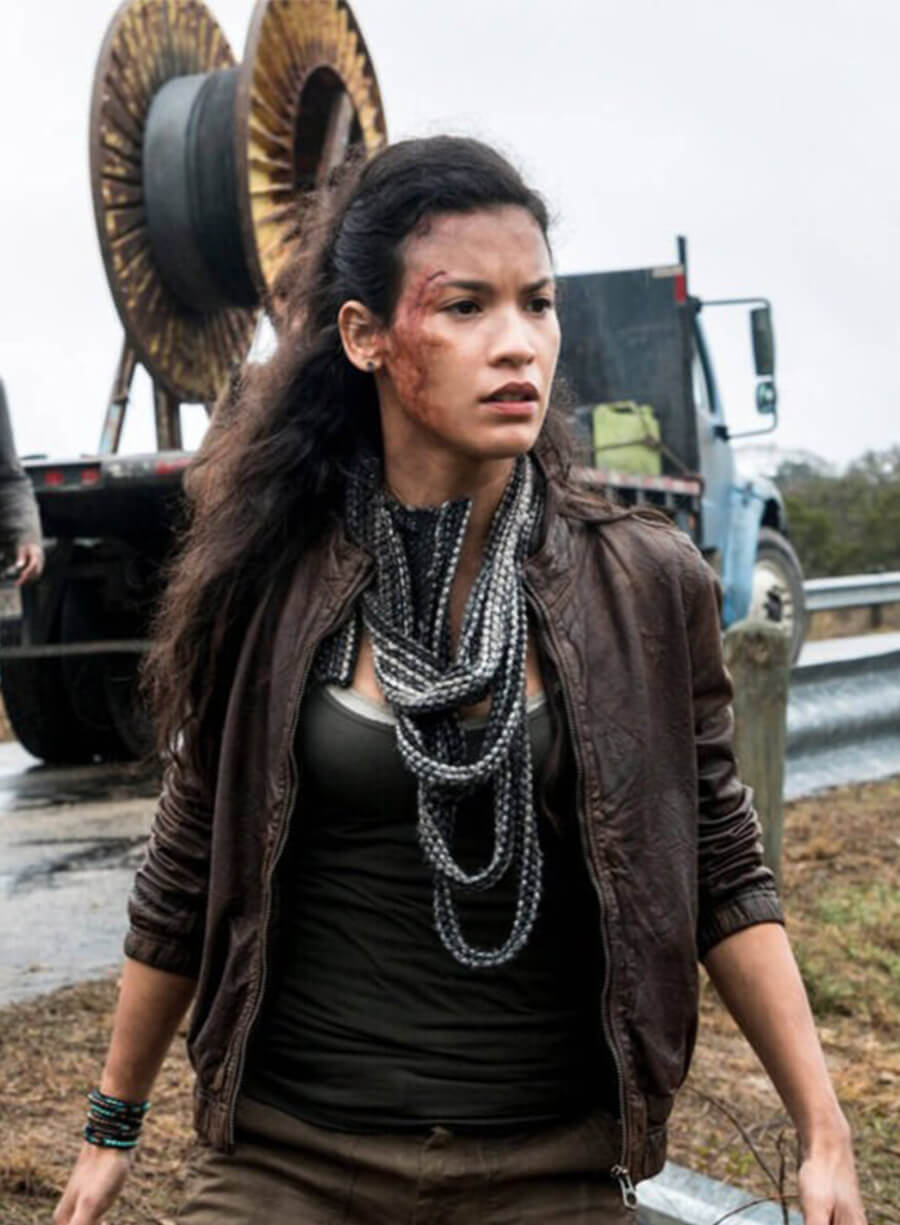 Fear the Walking Dead  Danay Garcia Luciana Galvez Brown Leather Jacket