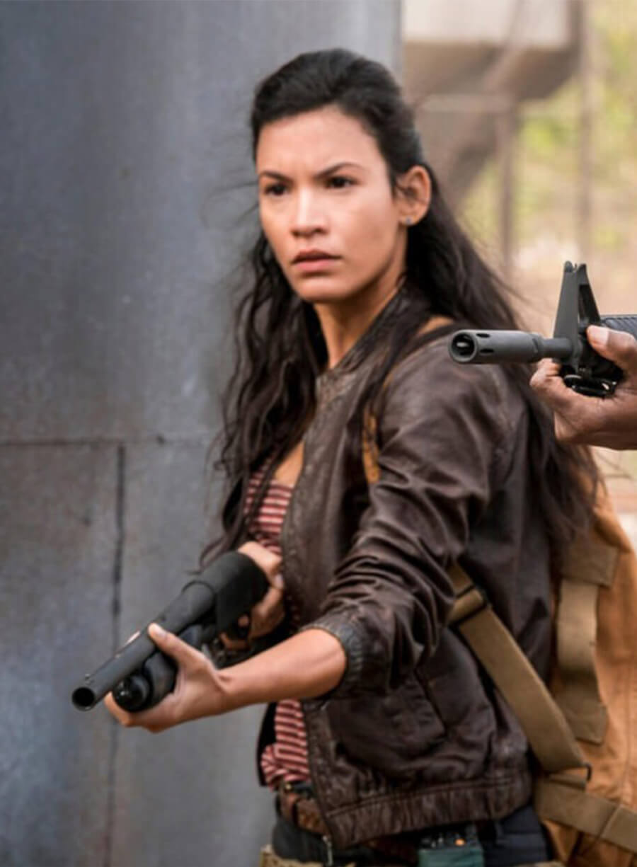 Fear the Walking Dead  Danay Garcia Luciana Galvez Brown Leather Jacket