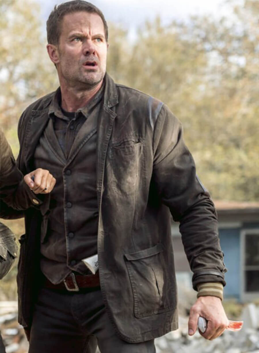 Fear The Walking Dead Garret Dillahunt John Dorie Brown Coat Jacket