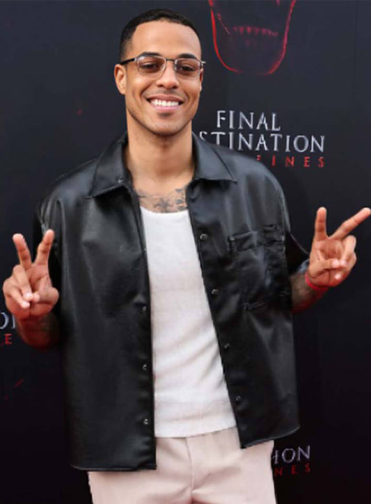 Final Destination Bloodlines Event Grant Ellis Black Leather Shirt