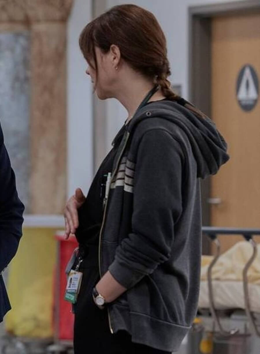 Fiona Dourif The Pit S02 Dr. Cassie McKay Zipper Hoodie Jacket 
