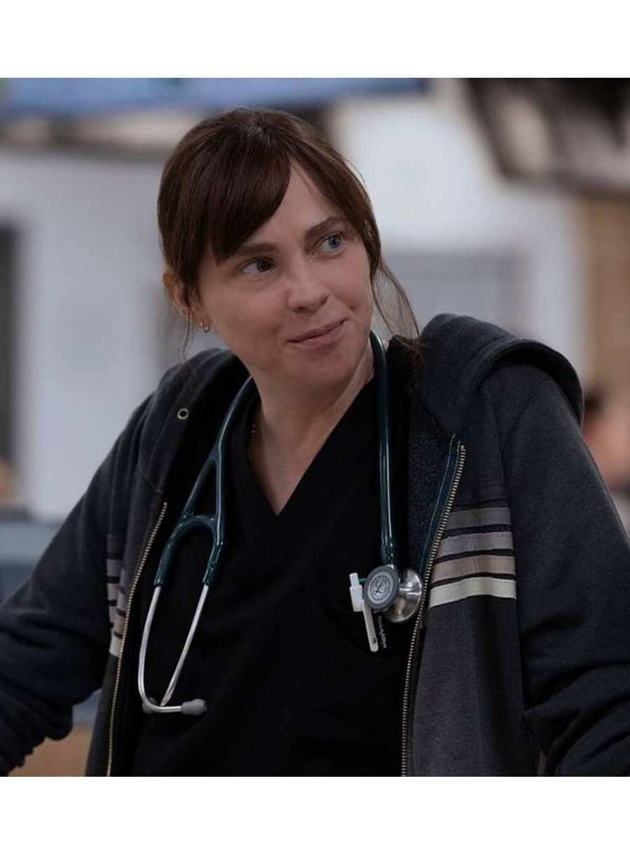 Fiona Dourif The Pit S02 Dr. Cassie McKay Zipper Hoodie Jacket 