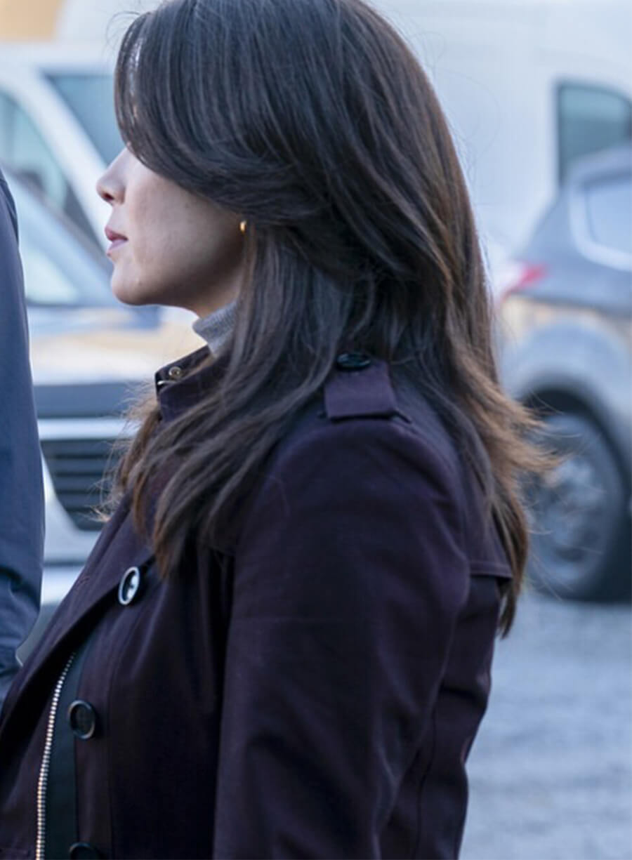 Fiona Rene Tracker S01 Reenie Maroon Trench Coat 