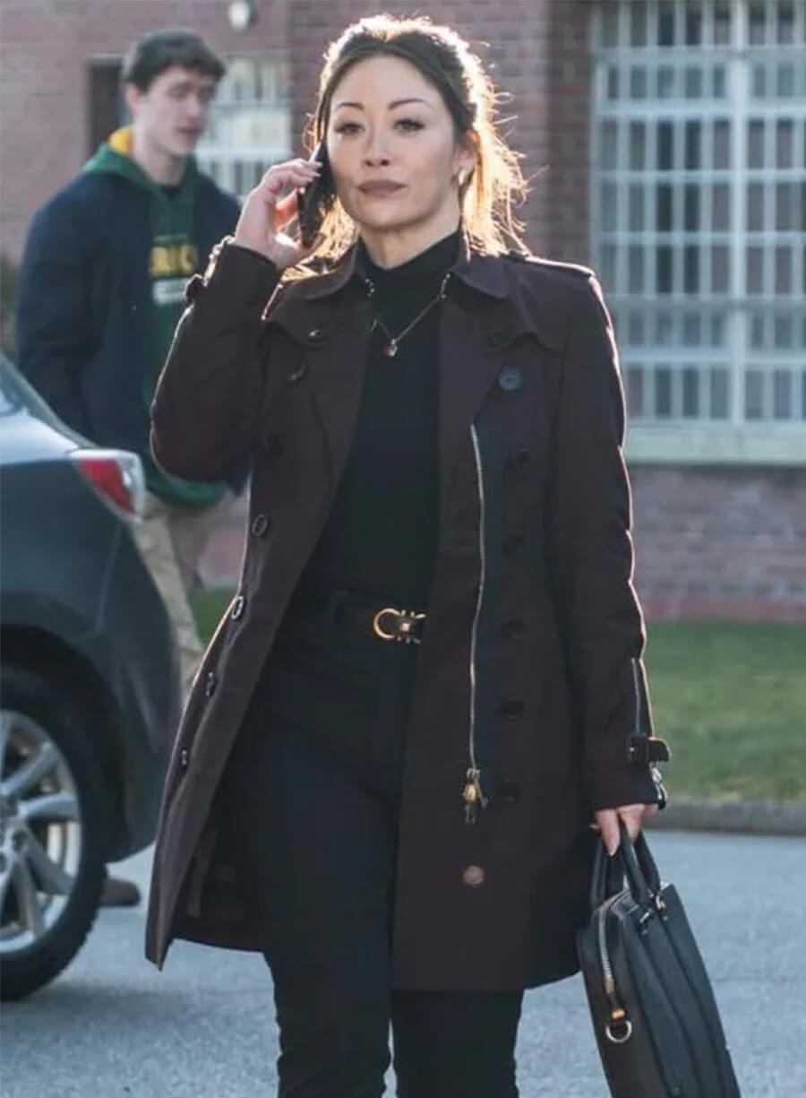 Fiona Rene Tracker S01 Reenie Maroon Trench Coat 