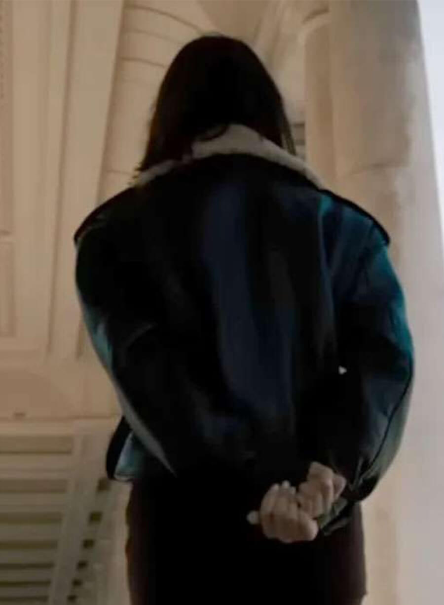 Fountain of Youth 2025 Eiza González Esme Black Leather Jacket