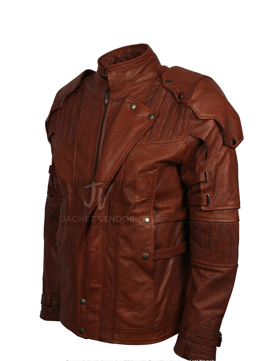 Galaxy Guardians Brown Biker Leather Cosplay Jacket