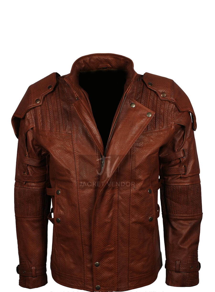 Galaxy Guardians Brown Biker Leather Cosplay Jacket