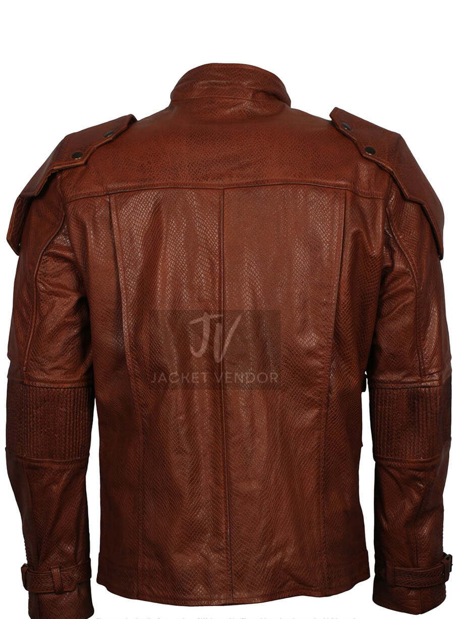 Galaxy Guardians Brown Biker Leather Cosplay Jacket