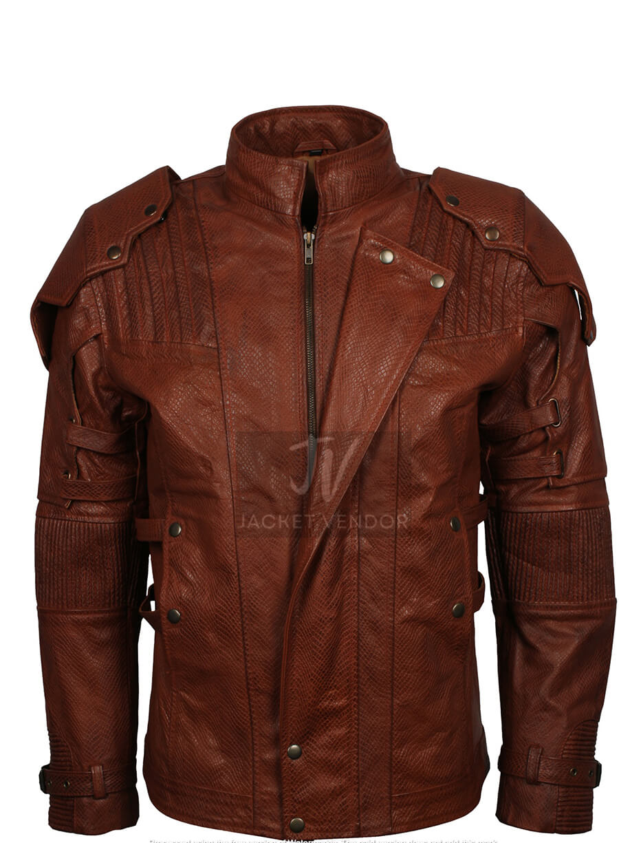 Galaxy Guardians Brown Biker Leather Cosplay Jacket