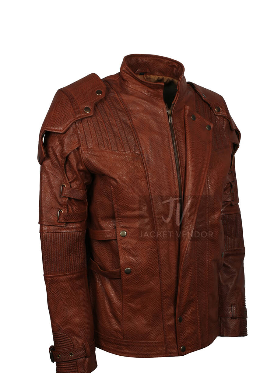Galaxy Guardians Brown Biker Leather Cosplay Jacket