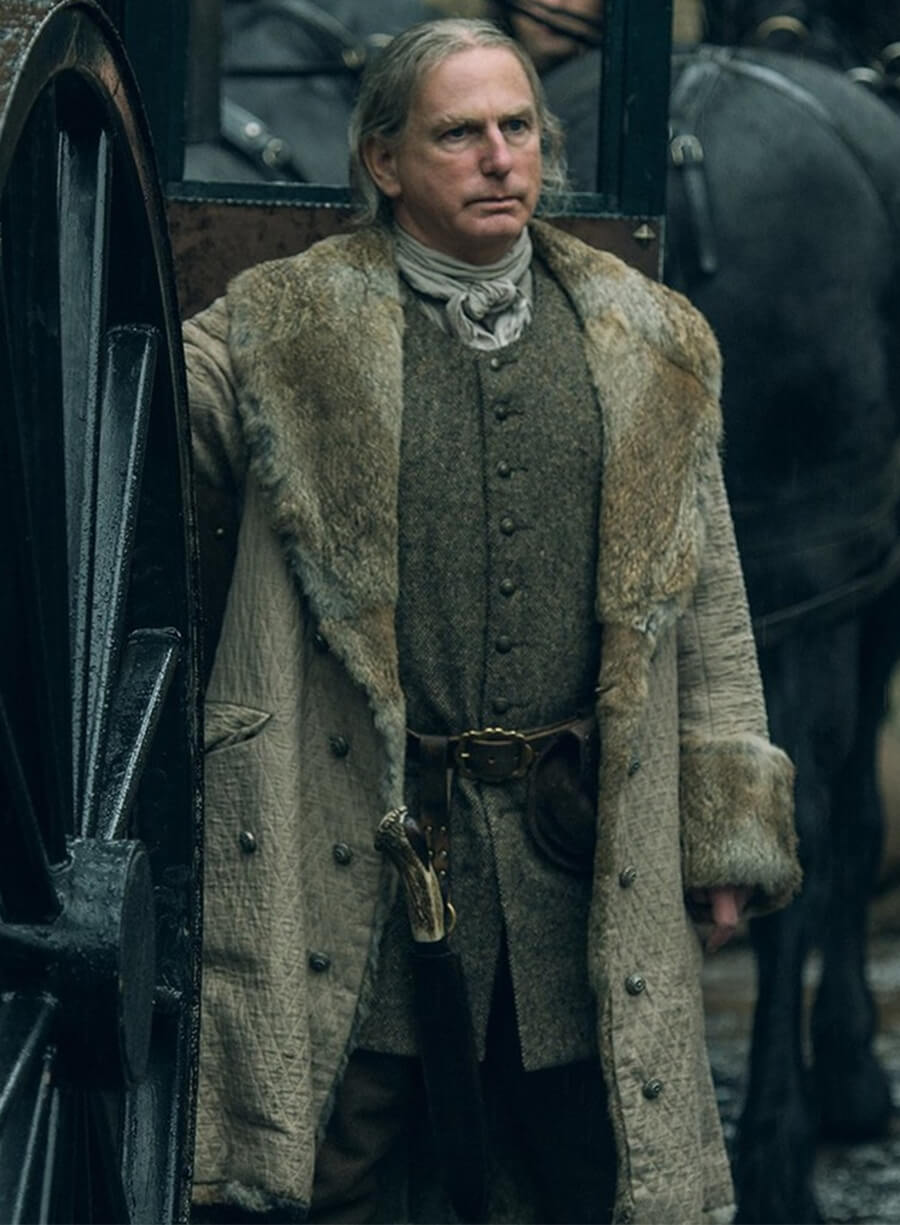 Gary Lewis Outlander S02 Colum Mackenzie Shearling Coat 