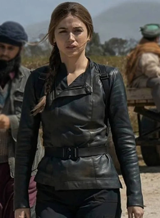 Ghosted 2023 Ana de Armas Sadie Rhodes Black Leather Jacket