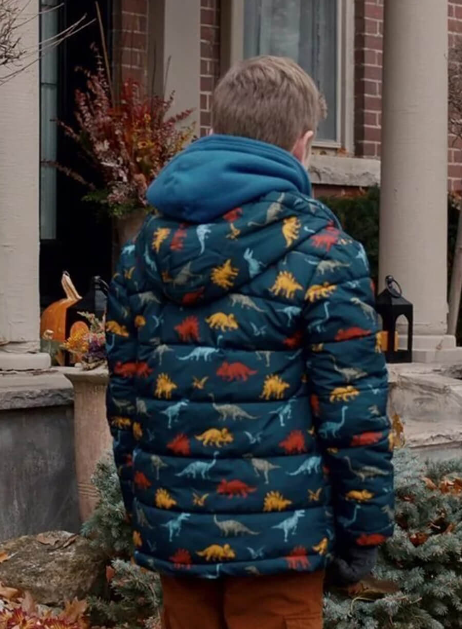 Ginny & Georgia Austin Miller Blue Printed Puffer Jacket