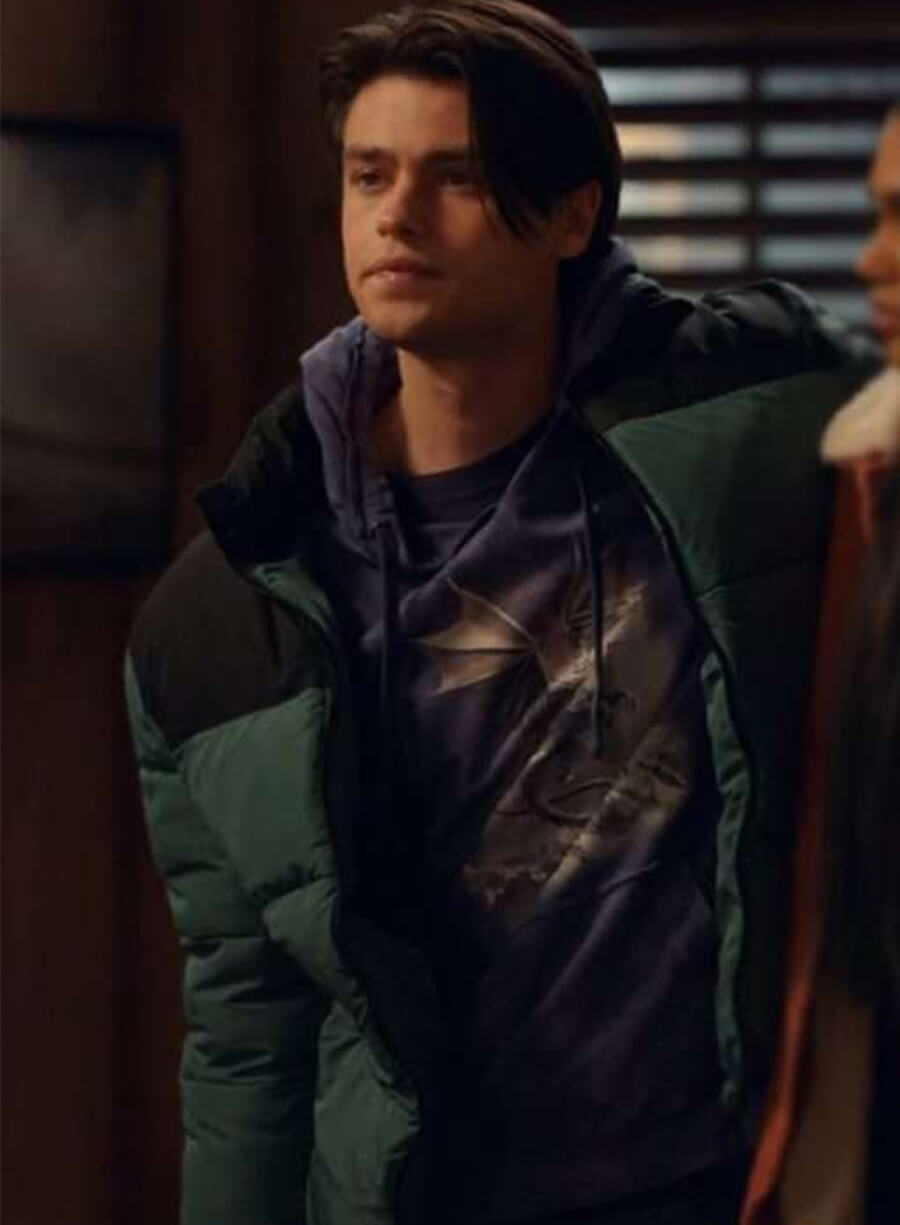 Ginny & Georgia Felix Mallard Marcus Green & Black Puffer Jacket