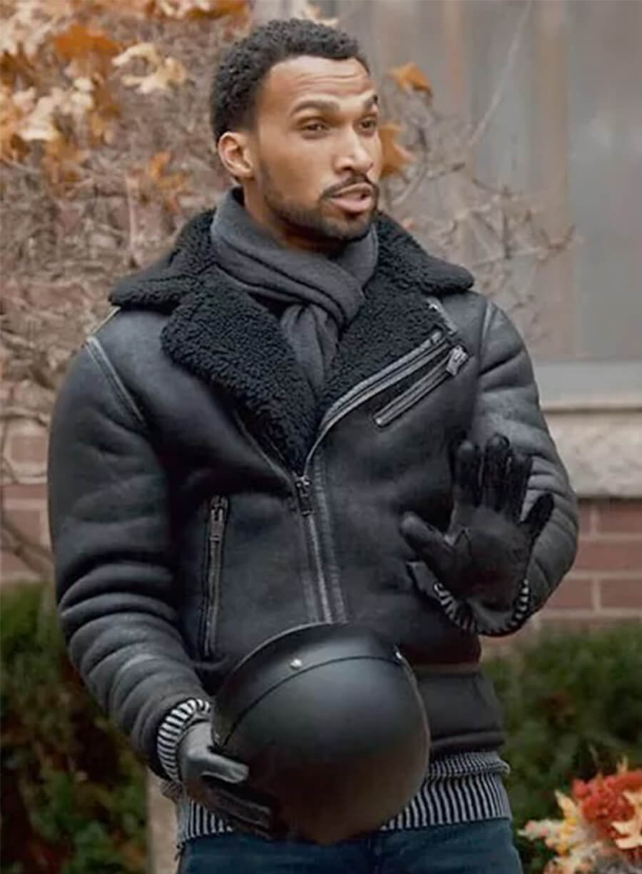 Ginny & Georgia Nathan Mitchell Zion Sherpa Black Leather Jacket