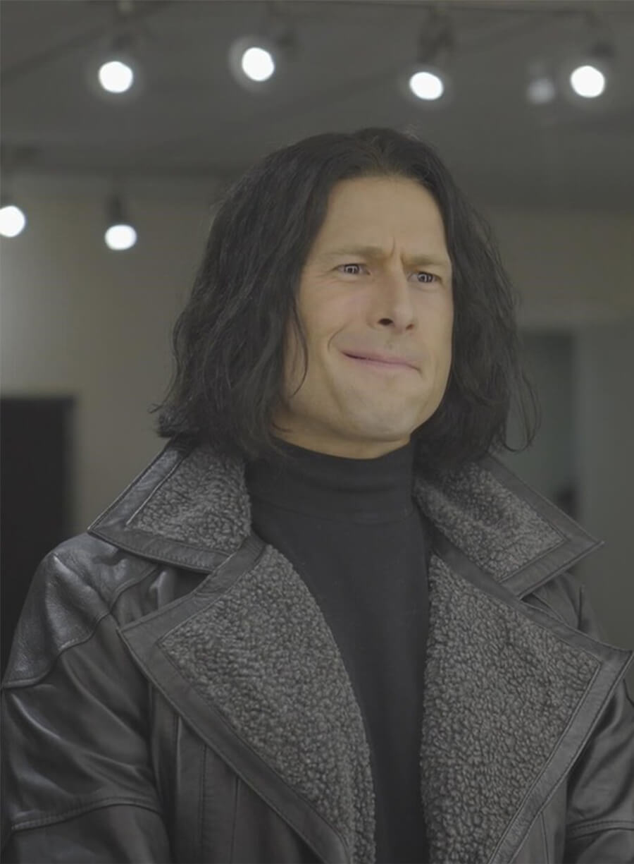 Glen Powell Hit Man Black Leather Coat