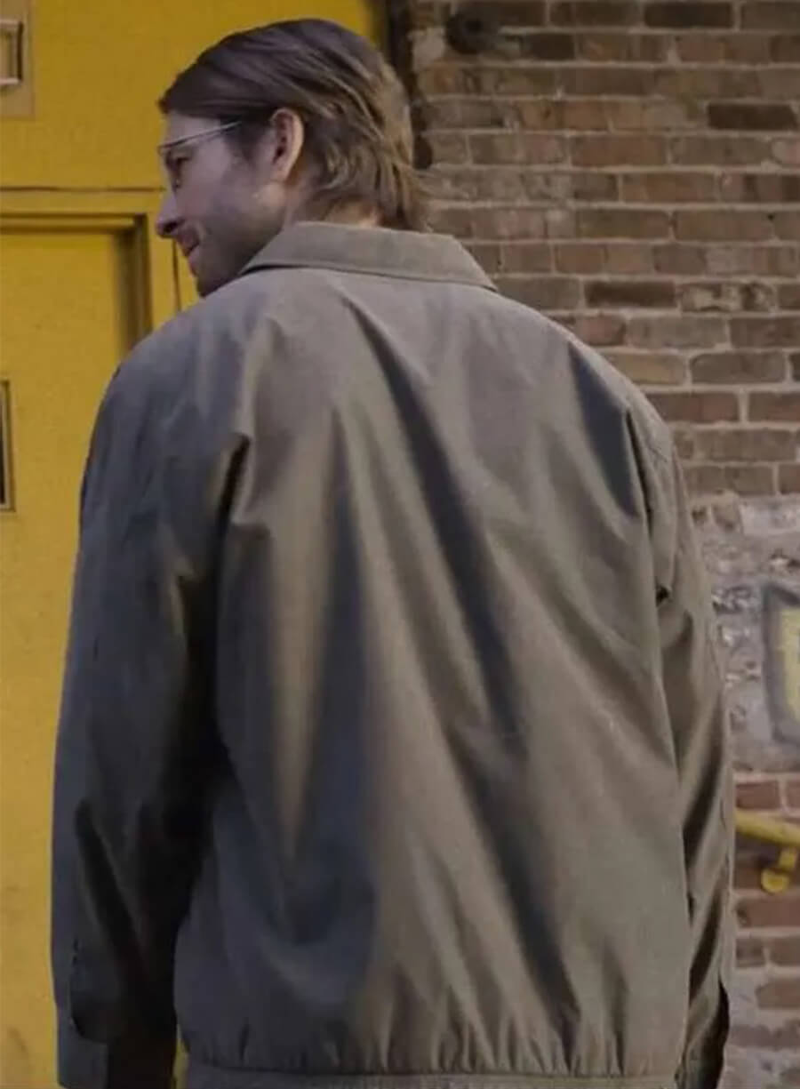 Glen Powell Hit Man Gary Johnson Grey Jacket