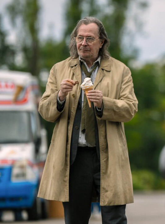 Gray Oldman Slow Horses Jackson Lamb Beige Coat