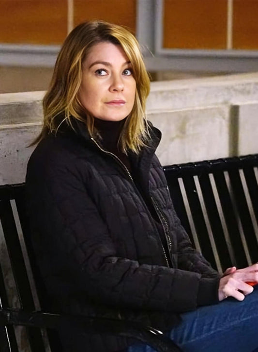 Grey’s Anatomy Dr. Meredith Grey Quilted Black Puffer Jacket