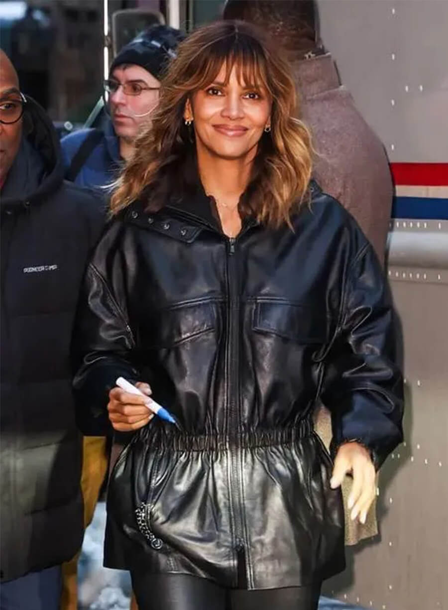 Halle Berry Crime 101 Sharon Black Leather Jacket