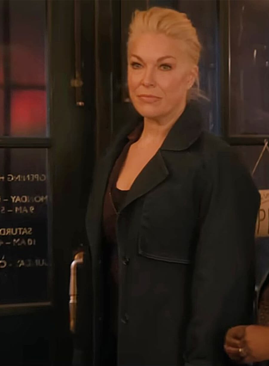 Hannah Waddingham Ride or Die Judith Black Coat