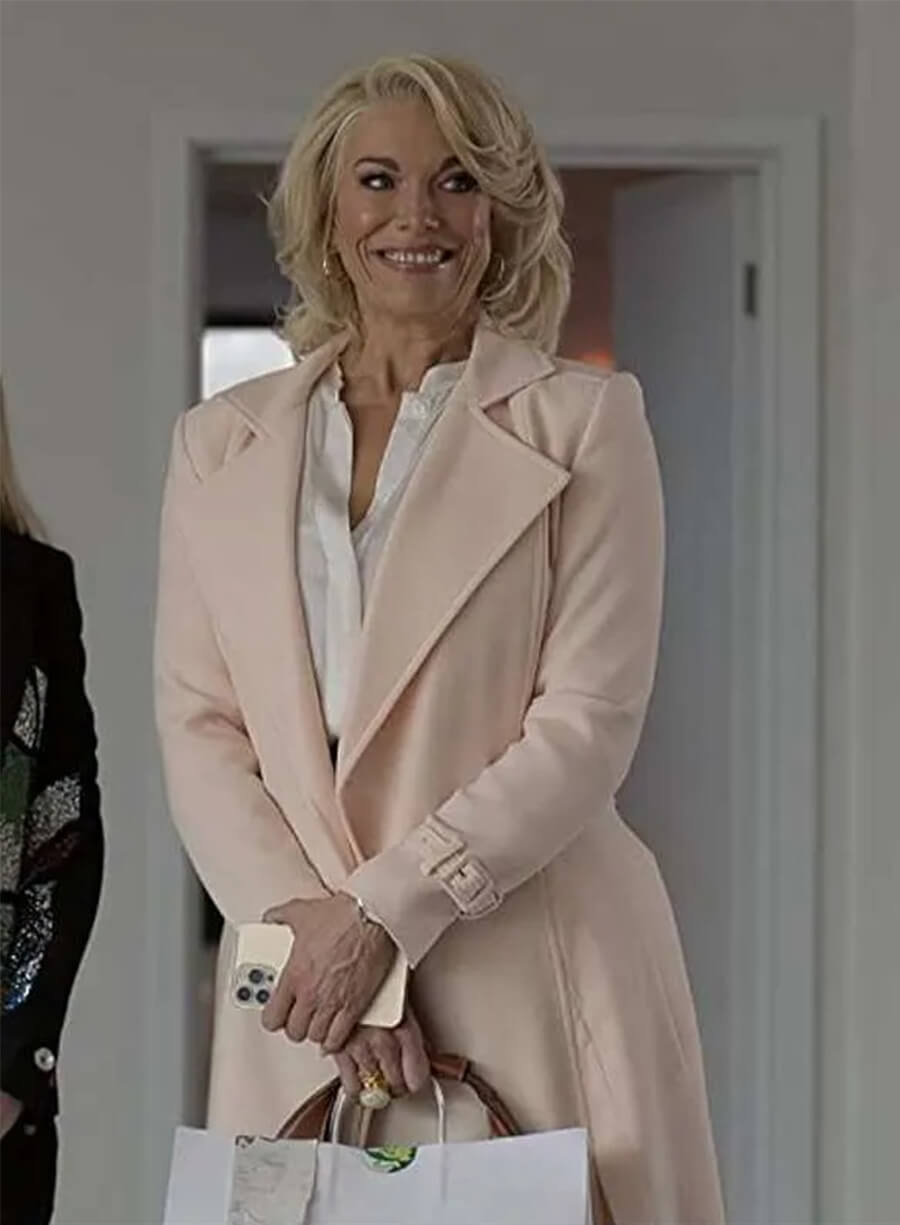 Hannah Waddingham Ted Lasso S03 Rebecca Welton Pink Coat
