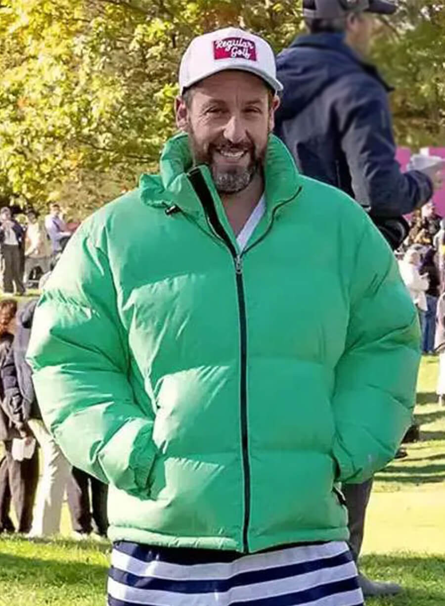 Happy Gilmore 2 Adam Sandler Green Puffer Jacket