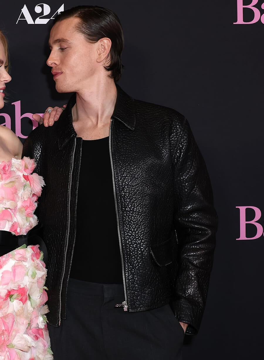 Harris Dickinson Babygirl 2024 Premier Event Leather Jacket