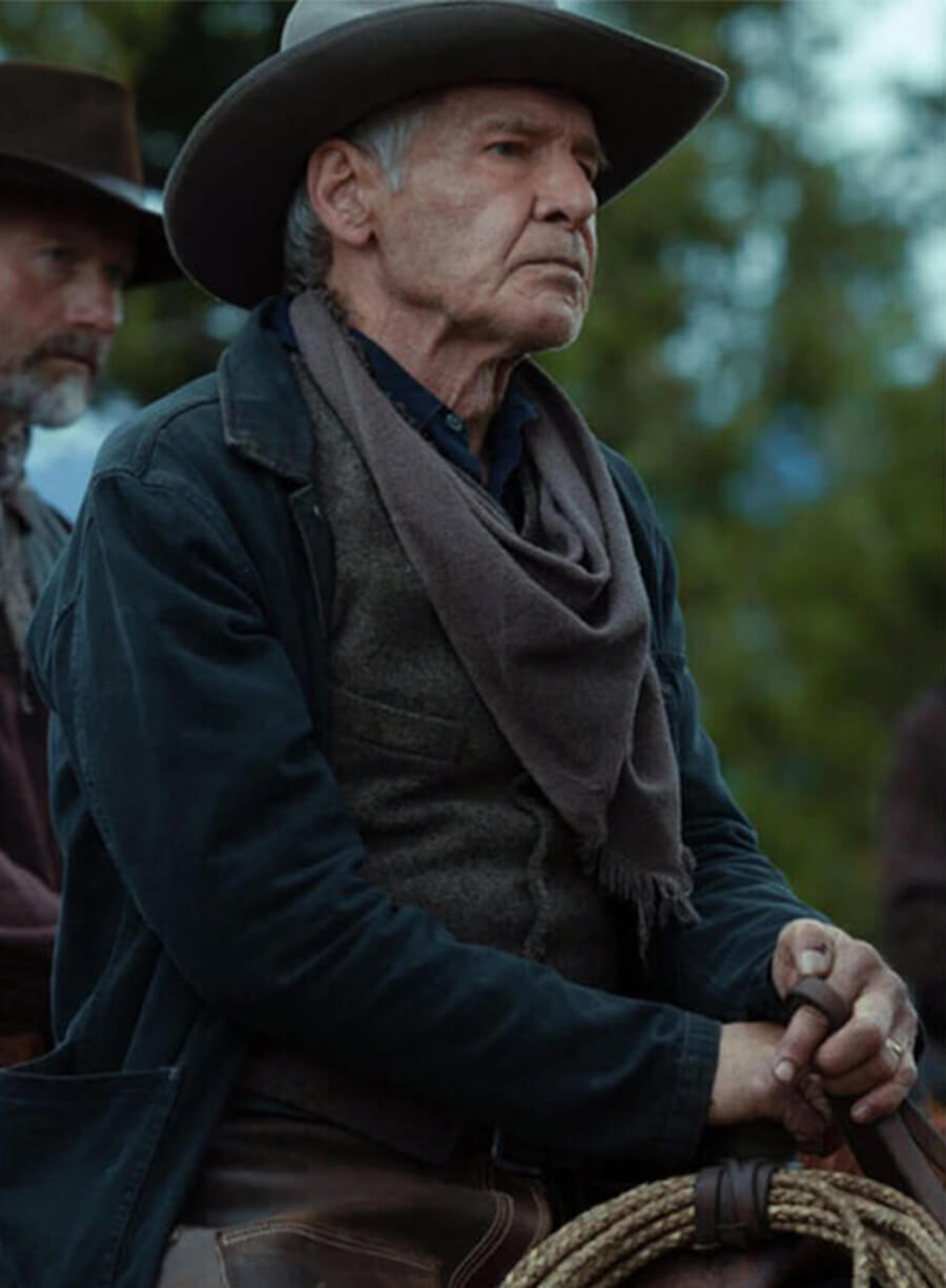 Harrison Ford 1923 Jacob Dutton Black Cotton Jacket