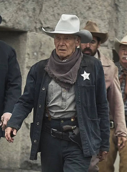 Harrison Ford 1923 Jacob Dutton Black Cotton Jacket