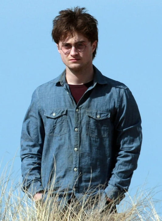 Harry Potter and the Deathly Hallows Blue Denim Shirt