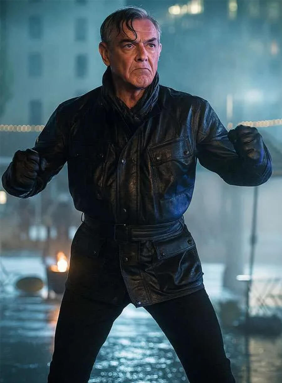 Huston Richard The Naked Gun 2025 Danny Cane Leather Jacket