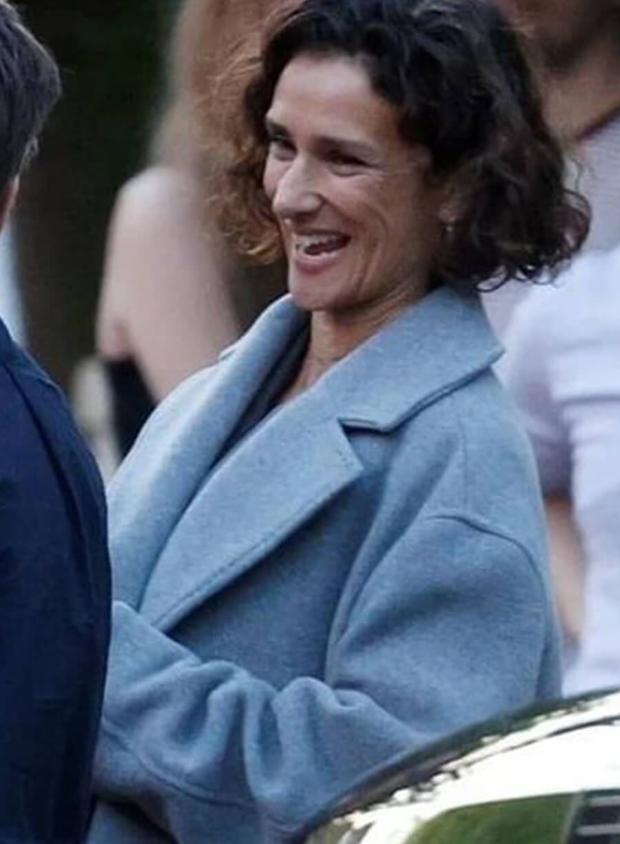 Indira Varma The Night Manager Mayra Cavendish Grey Coat