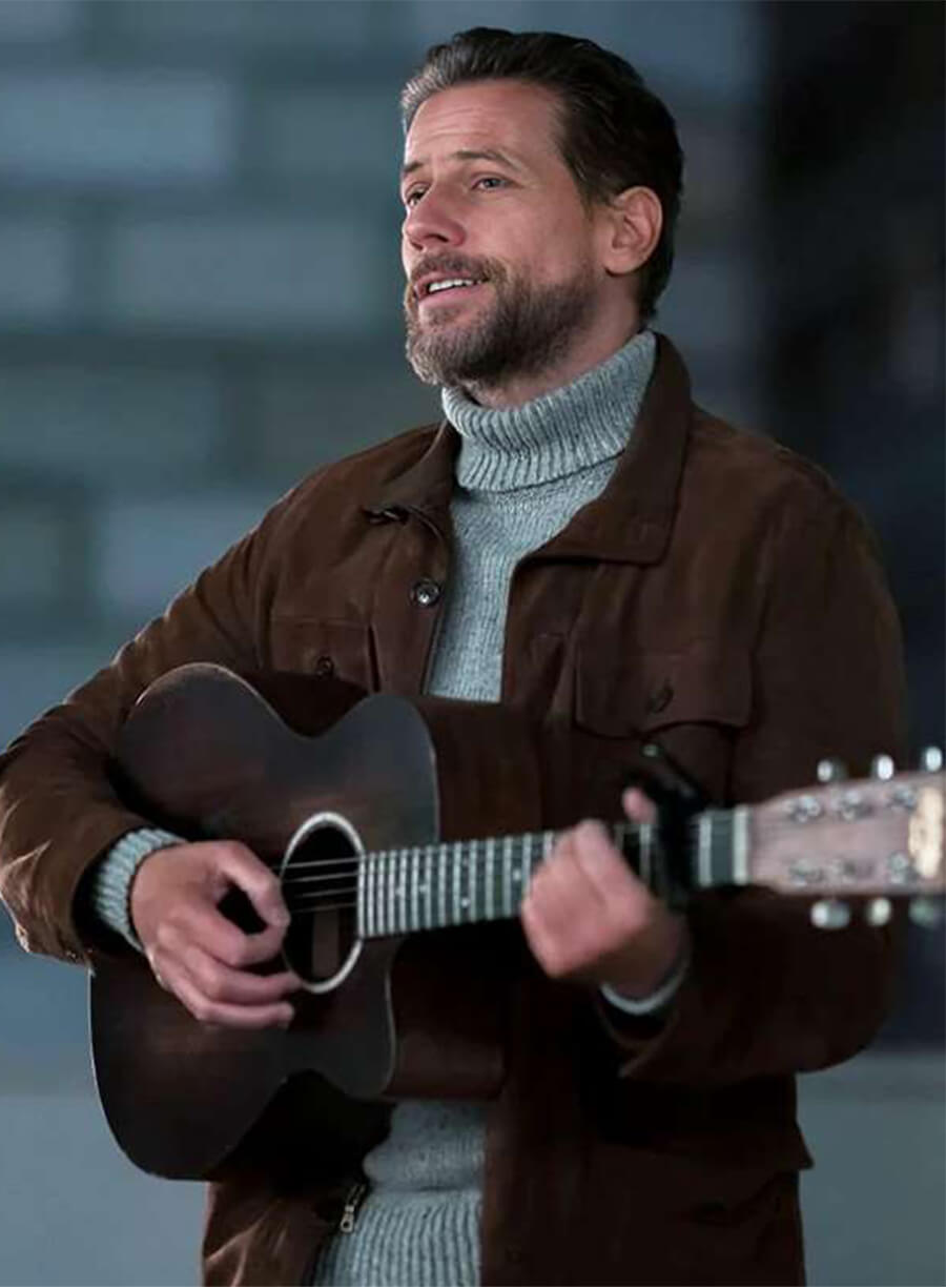 Ioan Gruffudd Elsbeth S02 Angus Oliphant Brown Suede Jacket