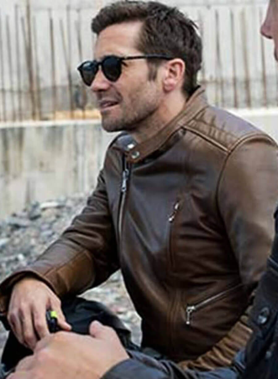 Jack Gyllenhaal In The Grey 2026 Brown Leather Jacket
