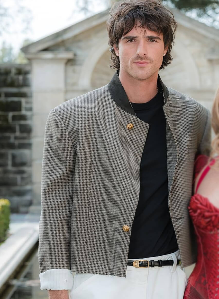 Jacob Elordi  Wuthering Heights 2026 Event Grey Jacket