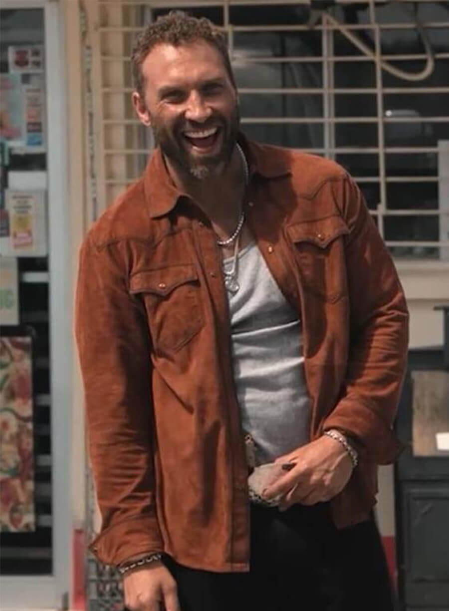 Jai Courtney Dutton Ranch Rob-Will Jackson Suede Jacket 
