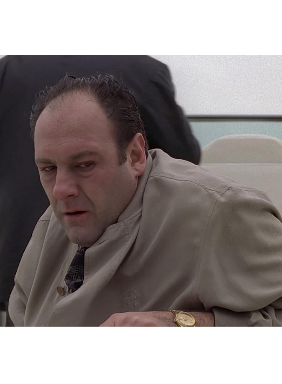 James Gandolfini The Sopranos Tony Soprano Beige Cotton Jacket