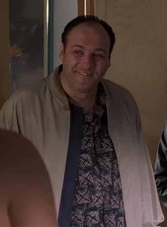 James Gandolfini The Sopranos Tony Soprano Beige Cotton Jacket