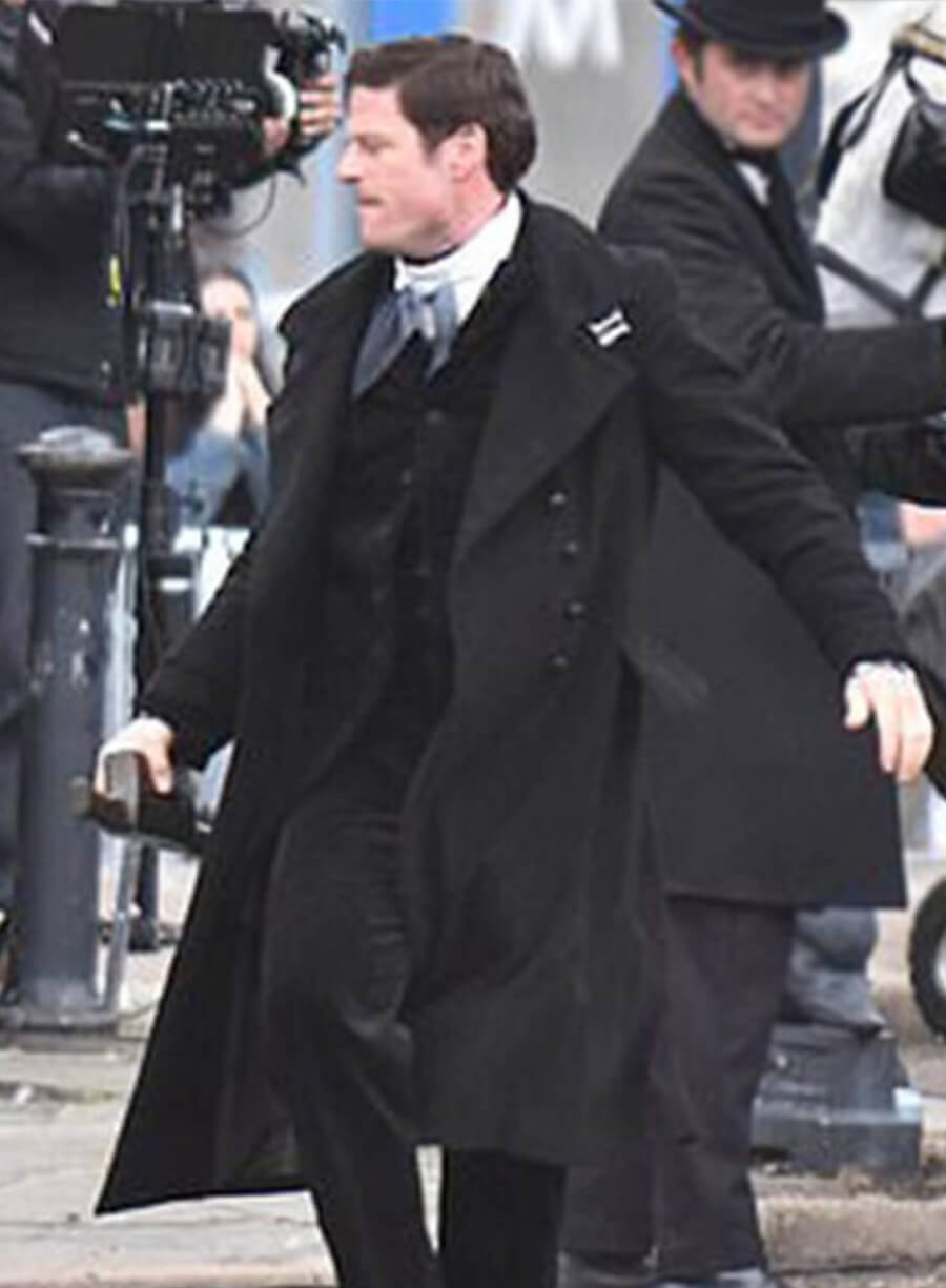 James Norton House of Guinness S01 Sean Black Wool Coat